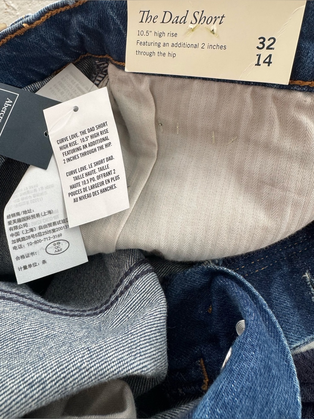 Abercrombie & Fitch curve love the dad short high rise size 32/14 - Picture 6 of 11